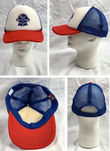 PBR Pabst Blue Ribbon Beer Snapback Trucker Baseball Hat Mens Foam Front