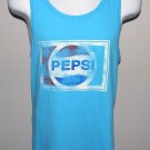 Pepsi Cola Soda Tank Top T Shirt Blue Mens Small Distressed Logo