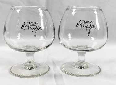 2 New El Mayor Tequila 5 oz Stemmed Snifter Cocktail Glasses