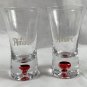 2 di Amore Amaretto Red Bubble Shot Glasses Etched 2 oz