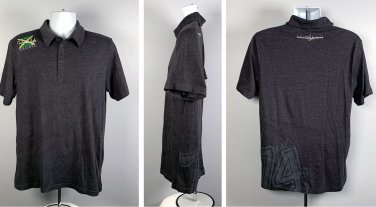 Rick's Cafe Negril Jamaica Polo Shirt Mens Large Cotton Poly Blend Gray