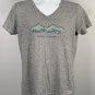 Life is Good Social Networking Kayak Floating V Neck T Shirt Womens Medium Gray