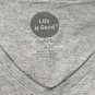Life is Good Social Networking Kayak Floating V Neck T Shirt Womens Medium Gray
