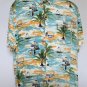 Corona Extra Cerveza Beer Button Front Shirt Mens XL Palm Trees Boats Rayon