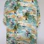 Corona Extra Cerveza Beer Button Front Shirt Mens XL Palm Trees Boats Rayon
