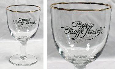 Brugse Straffe Hendrik Stemmed Beer Glass Gold Rimmed 14 oz