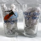2 Alaskan IPA Beer Surf Our Icy Bay Pint Glasses Surfer Logo Brewery