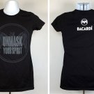 Bacardi Rum Unmask Your Spirit T Shirt Womens Juniors Medium Bat Logo