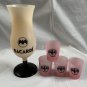New Bacardi Rum Color Changing Plastic Hurricane Glass + 4 Plastic Shot Glasses