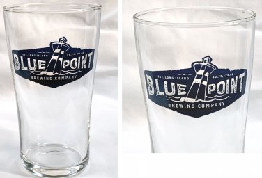 Blue Point Brewing Co Long Island Beer Pint Glass 14 oz Lighthouse Logo