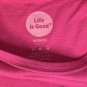 Life is Good Love This Day Cornucopia T Shirt Womens Medium Classic Fit Pink