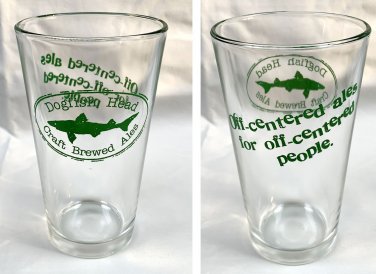 Dogfish Head Craft Brewed Off Centered Ales Beer Pint Glass 14 oz