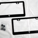 2 New Tesla Metal License Plate Frames Black 2 New Tesla Metal License Plate Frames Black