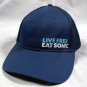 New Live Free Eat Sonic Fast Food Restaurant Snapback Trucker Baseball Hat Blue