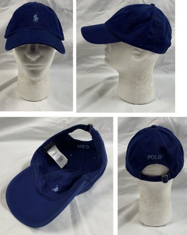 Polo Ralph Lauren Baseball Hat Mens Blue Embroidered Pony Logo Cotton