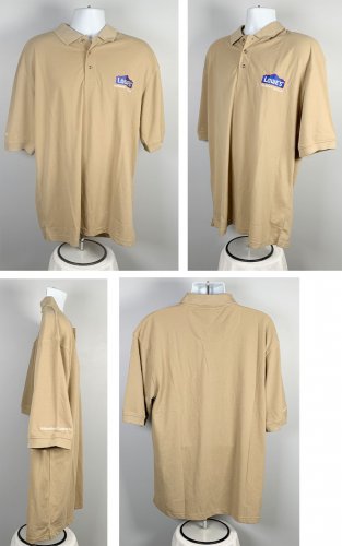 Lowes Installation Services Independent Contractor Polo Shirt Mens XL Tan