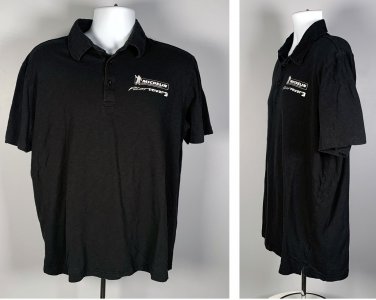 Michelin Man Pilot Power 3 Logo Polo Shirt Mens Large Cotton Black