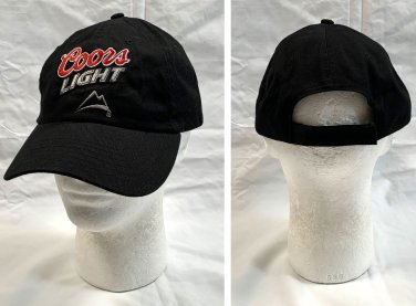 Coors Light Beer Embroidered Baseball Hat Mens Rocky Mountains Black