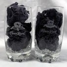 2 Crown Royal Canadian Etched Whisky Glasses 12 oz Decorative Base Italy