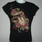 Hard Rock Cafe Bahrain t shirt Juniors Large Guitar Roses Logo Love All Serve