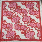 NWT Talbots Red Floral Flowers Scarf Wrap 45" x 44" Cotton Silk Square