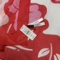 NWT Talbots Red Floral Flowers Scarf Wrap 45" x 44" Cotton Silk Square