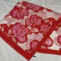 NWT Talbots Red Floral Flowers Scarf Wrap 45" x 44" Cotton Silk Square
