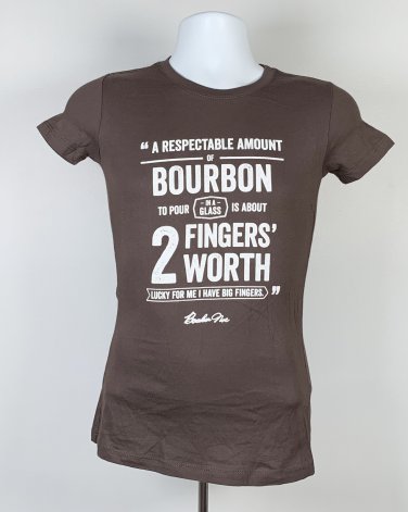 Knob Creek Bourbon 2 Big Fingers Worth T Shirt Womens Junior  Medium Brown