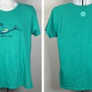 Life is Good Happy Hour Beach Logo Crusher T Shirt Mens Large Green Classic Fit