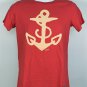 New Sailor Jerry spiced Rum Anchor Logo T Shirt Womens Large Red Cotton
