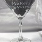 Makers Mark Bourbon Whisky Etched Stemmed Martini Glass 6 oz