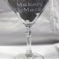 Makers Mark Bourbon Whisky Etched Stemmed Martini Glass 6 oz