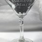 Makers Mark Bourbon Whisky Etched Stemmed Martini Glass 6 oz