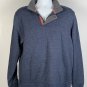 Orvis Pullover Long Sleeve Blue 1/4 Zip Snap Mens Large Embroidered Fly Fishing