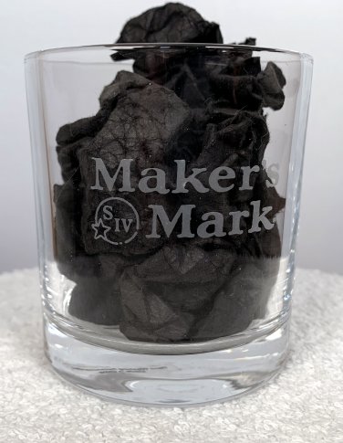 Makers Mark S IV Bourbon Whisky Etched Logo Glass 8 oz