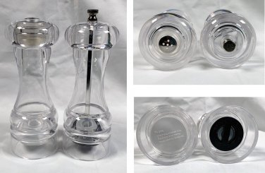 Olde Thompson Clear Acrylic Salt & Pepper Mill Shakers 6.5"