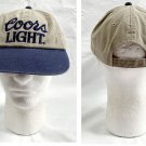 Coors Light Beer Baseball Hat Mens Womens Embroidered Logo Tan Cotton