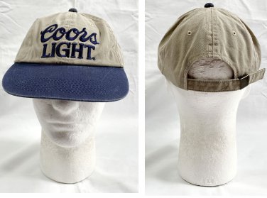 Coors Light Beer Baseball Hat Mens Womens Embroidered Logo Tan Cotton