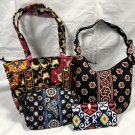 Vera Bradley 2 Handbags Small Makeup Bag Checkbook Cover Sun Valley Night Owl