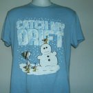 Snoopy Woodstock Snowman Catch My Drift T Shirt Large Cotton Poly Blend