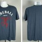 Fireball Whisky Red Devil Logo T Shirt Mens Large Cotton Poly Blend Blue
