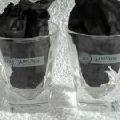 2 Jameson Irish Whiskey Shot Glasses Embossed Square Base J J & S 1.5 OZ