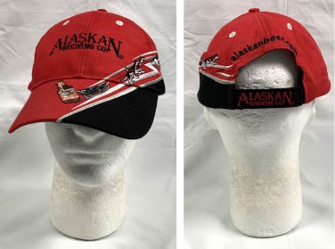 Alaskan Brewing Co Beer Baseball Hat Mens Dog Sled Design Cotton Embroidered