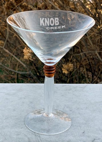 Knob Creek Bourbon Whiskey Stemmed Cocktail Martini Glass