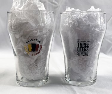 2 Guinness Harp Smithwicks Three Beers Strong Glasses 6 oz New