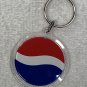 4 New Pepsi Soda Keychains Key Rings Plastic Acrylic Red White Blue 1.75"