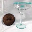 New Casamigos Tequila Stemmed Margarita Cocktail Glass & Wooden Coaster