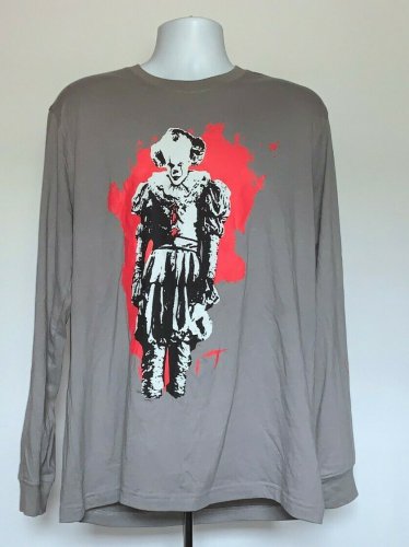Stephen King IT Pennywise Clown Long Sleeve T Shirt Mens Large Time to Float