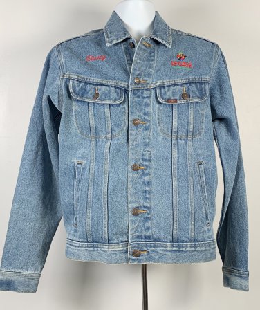 Lee Brand La Casa Pizza Omaha Denim Jacket Mens Womens Small Christy Embroidered