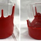 Makers Mark Bourbon Whisky Rocks Glase Etched Red Wax 8 oz Logo Covered